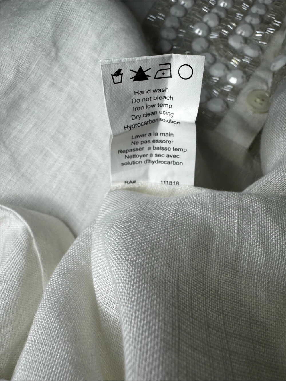 Michael Kors Linen Beaded White Dress Size 6